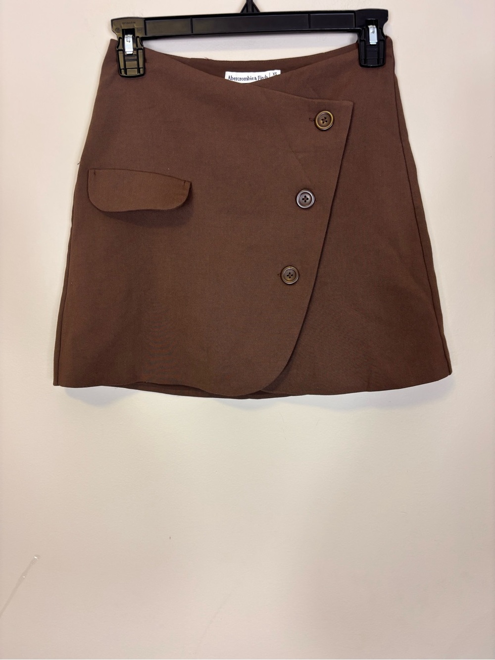 Abercrombie & Fitch Brown Wrap Button Front Mini Skirt XS